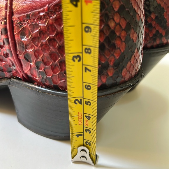 Vintage Olathe Handmade Boots Size 5 B GORGEOUS Red Snakeskin - Picture 15 of 16